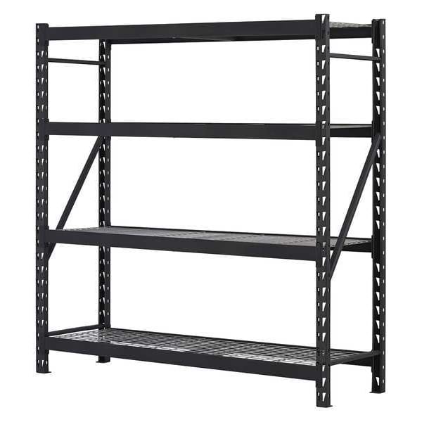 Freestanding Bulk Storage Rack, 4 Shelves, 78 in H x 77 in W x 24 in D