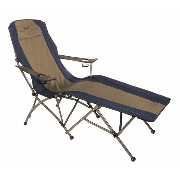 Folding Lounge Chair, Blue/Gray, 45-1/2inH
