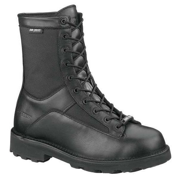 Boots, Mens, 7-1/2EW, Lace/Zipper, Black, PR