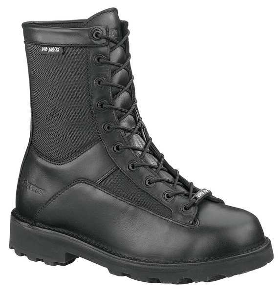 Boots, Mens, 8-1/2M, Lace/Zipper, Black, PR