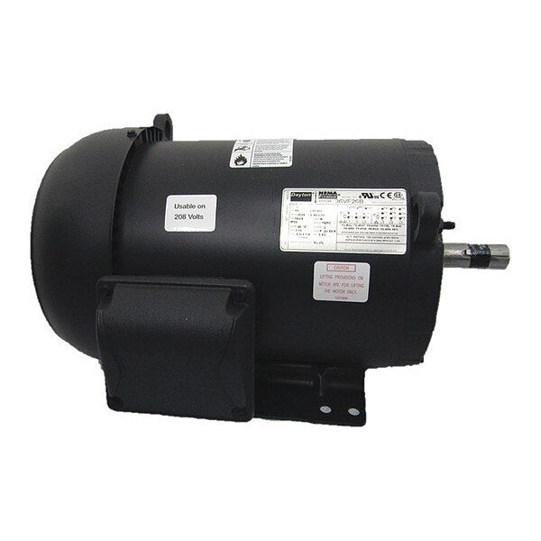 3-Phase General Purpose Motor, 2 HP, 182/4 Frame, 208-230/460V AC Voltage, 3,510 Nameplate RPM