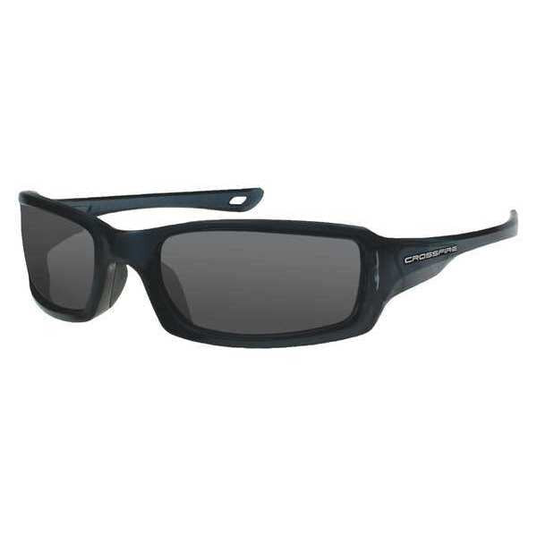Safety Glasses, Wraparound Smoke Polycarbonate Lens, Scratch-Resistant