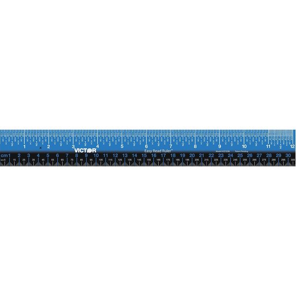 Ruler, Inch, Gloss, Stainless Steel, 12in.