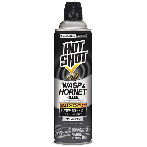Wasp and Hornet Killer, Aerosol, Lambda Cyhalothrin/Prallethrin, DEET-Free, Outdoor Use, 14 oz