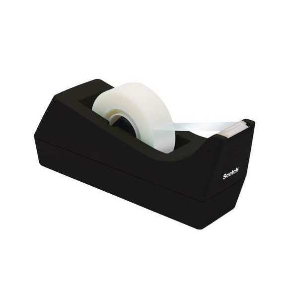 Desktop Tape Dispenser, Weighted Base, Blk