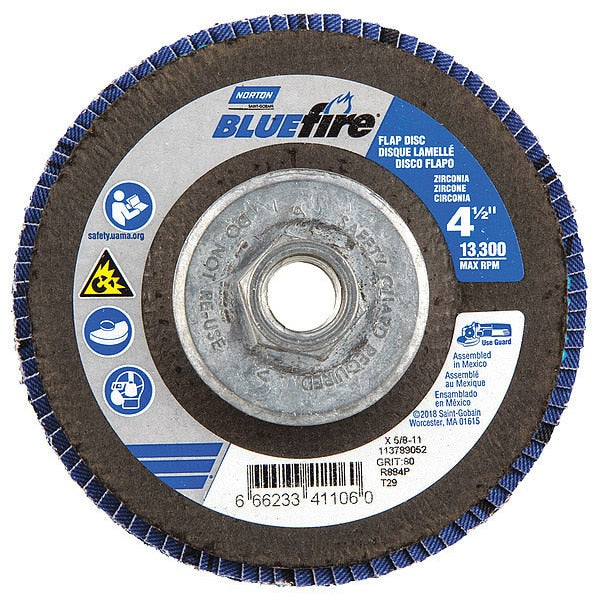 Flap Disc, 13,300 rpm, 80 Grit, 29-Type, PK2