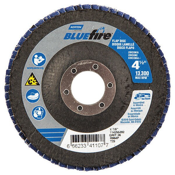Flap Disc, 13,300 rpm, Fiberglass, PK2