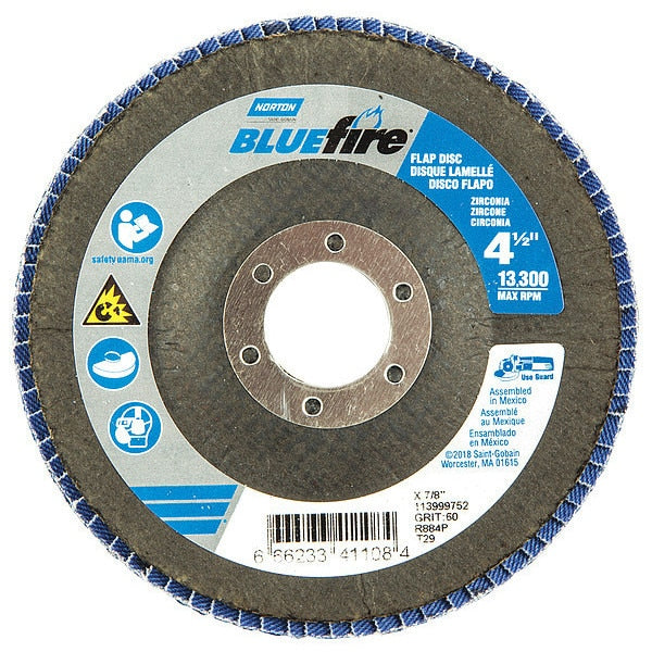 Flap Disc, 60 Grit, Zirconia Alumina, PK2