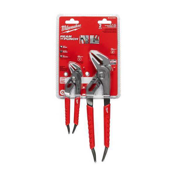 2 Piece Tongue and Groove Plier Set Metal, Over-Molded Comfort Grips Handle