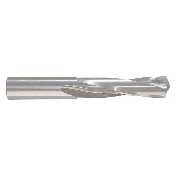 Screw Machine Drill Bit, 1/16 in Size, 135  Degrees Point Angle, Solid Carbide, Bright Finish