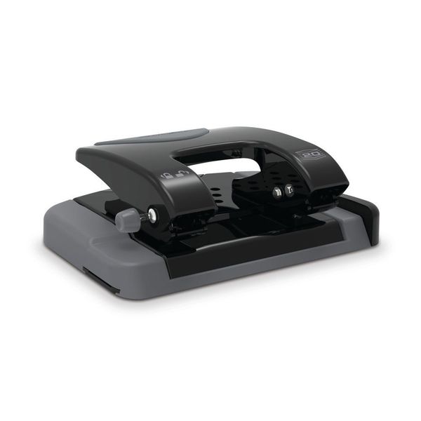 Two-Hole Paper Punch, 20 Sheets, Blck/Gray