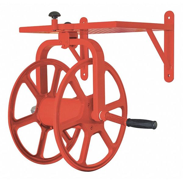 Hose Reel, Steel, 21-1/2in.H, Red