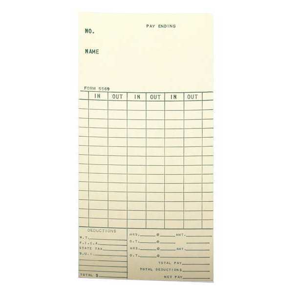 Time Cards 250 Each