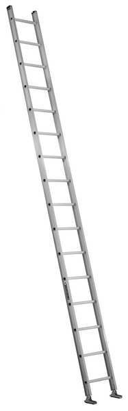 16 ft. Straight Ladder, Aluminum, 16 Steps, Natural Finish