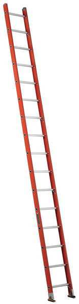 Straight Ladder, Fiberglass, Orange Finish