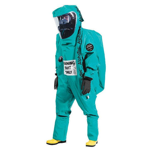 Encapsulated Training Suit, Green, PVC Coated Fabric, Storm Flap, Zipper