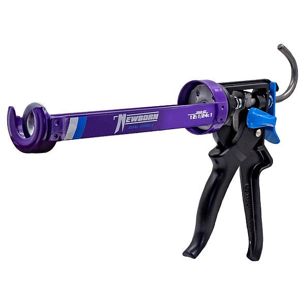 Dual Thrust Caulk Gun, Purple, Steel, 10 oz