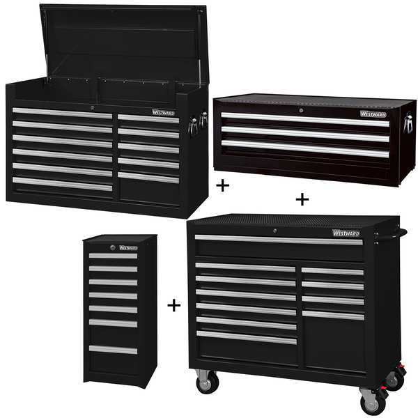 Rolling Cabinet, Intermediate, Side, Black