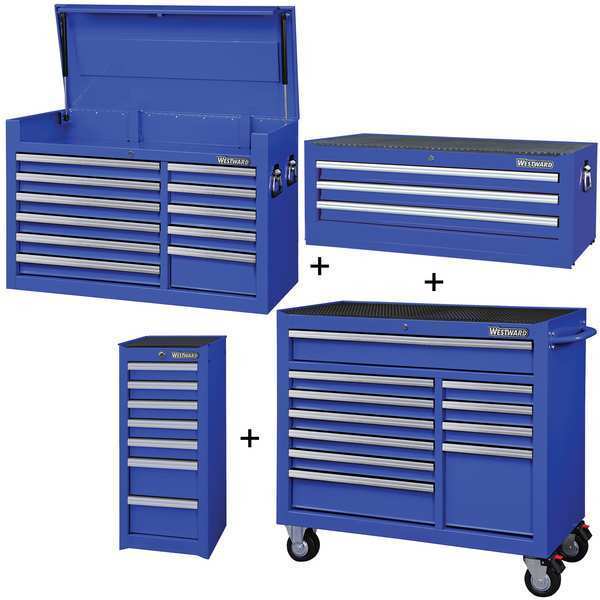 Rolling Cabinet, Intermediate, Side, Blue