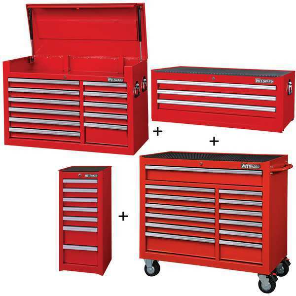 Rolling Cabinet, Intermediate, Side, Red