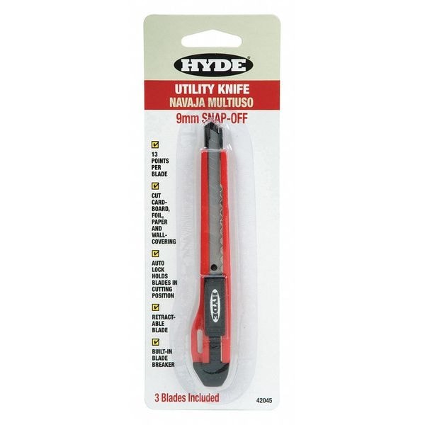 Utility Knife, Retractable, Utility, Carpeting; Drywall; Wallcovering