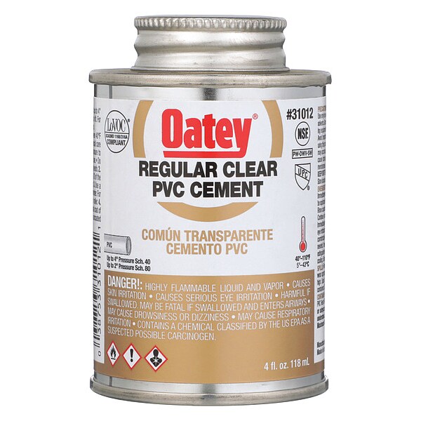 PVC Cement, Regular Clear, 4oz