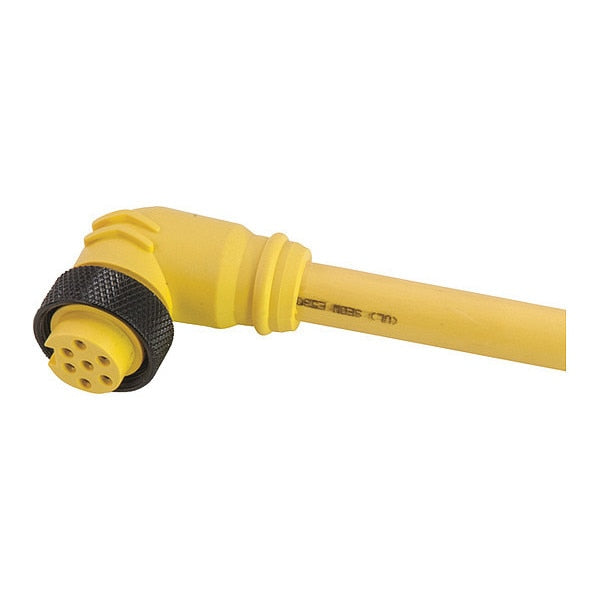 Cordset, Mini, PVC, Female, 8 Pole, 12 ft.