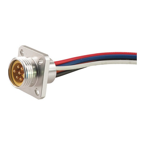 Receptacle, MiniSize, M, Flg Mt 6 P, 1 ft.