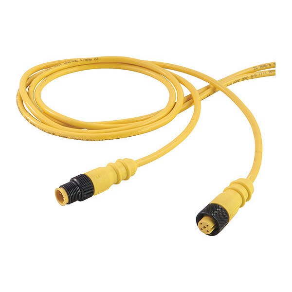 Cordset, Single Key, PVC, M/F, 3 P, 6.6 ft.