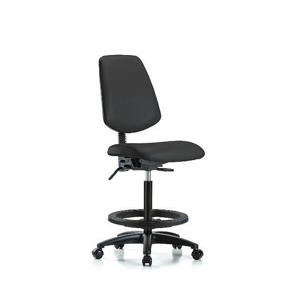 Vin Hi Bench Chair w/ Med Bk BF Cast BLK