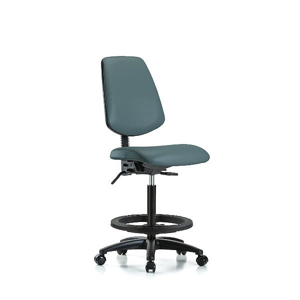 Vin Hi Bench Chair w/ Med Bk BF Cast Blu