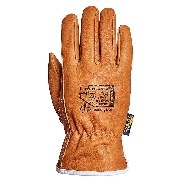 Multipurpose Leather Glove, M, Tan, PR