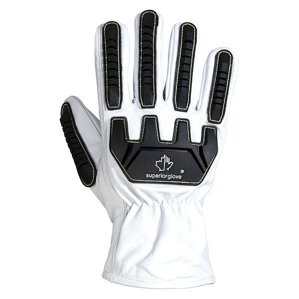 Leather Gloves, White Back, XS, PR
