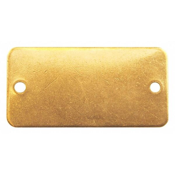 Tag, 2-Hole, Rectangle, Brass, 1