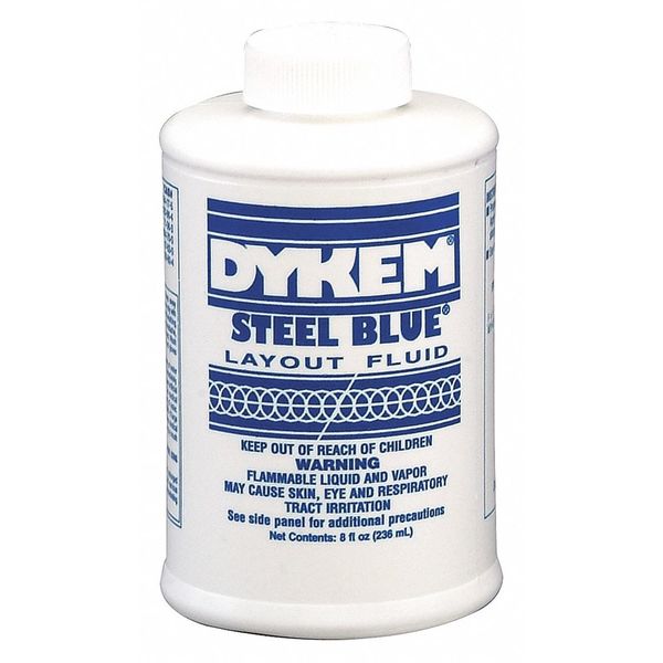 Dykem Steel Blue, Layout Fluid, Bottle, 8 oz