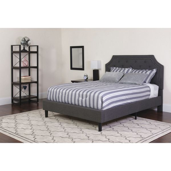 Brighton Queen Platform Bed, Dark Gray
