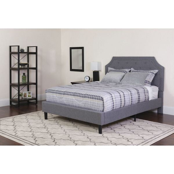 Brighton Full Platform Bed, Light Gray