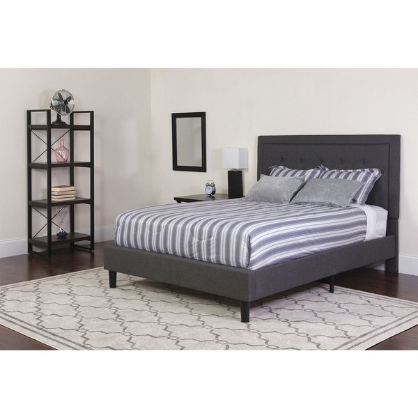 Roxbury Queen Platform Bed, Dark Gray