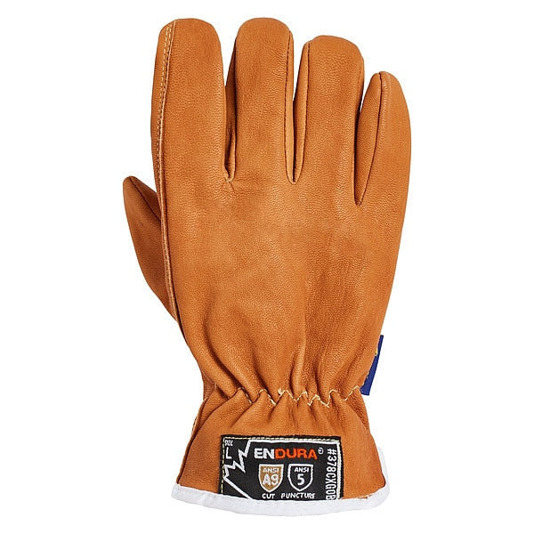 Leather Gloves, Tan, Glove Size XL, PR, Standards: ANSI A9