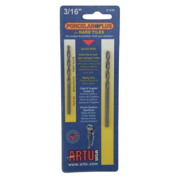 Porcelain Tile Drill Bit, 3/16 In