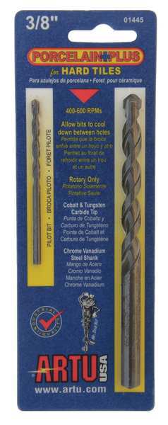 Porcelain Tile Drill Bit, 3/8 In