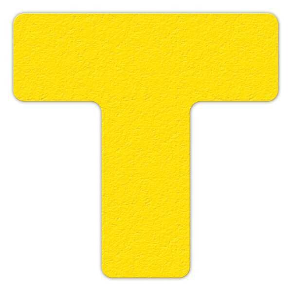 FloorMarkingTape, T, Yellow, 6inLx6inW, PK25