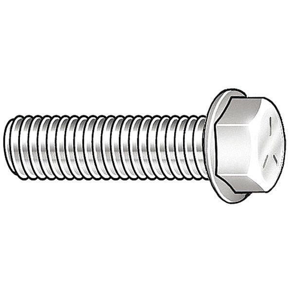 Class 8.8, M6-1.00 Flange Bolt, Zinc Plated Steel, 16 mm L, 100 PK
