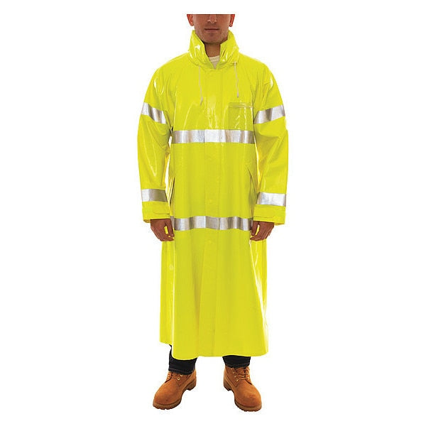 ComfortBrite Flame Resistant Rain Coat, Yellow/Green, L