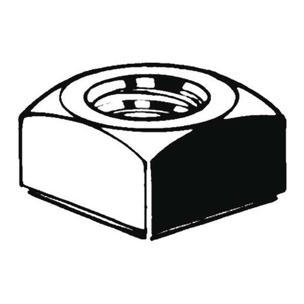 M6-5.00 Low Carbon Steel Zinc Plated Finish Square Nut - Regular, 100 pk.