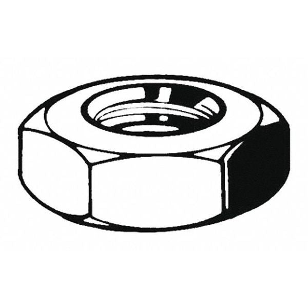 Thin Hex Nut, M24-2.00, Steel, Class 4, Zinc Plated, 12 mm Ht, 25 PK