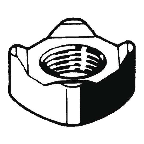 Hex Weld Nut, M14-2.00, Steel, 22 mm Wd, 24.297 mm Lg, 11 mm Ht, 100 PK