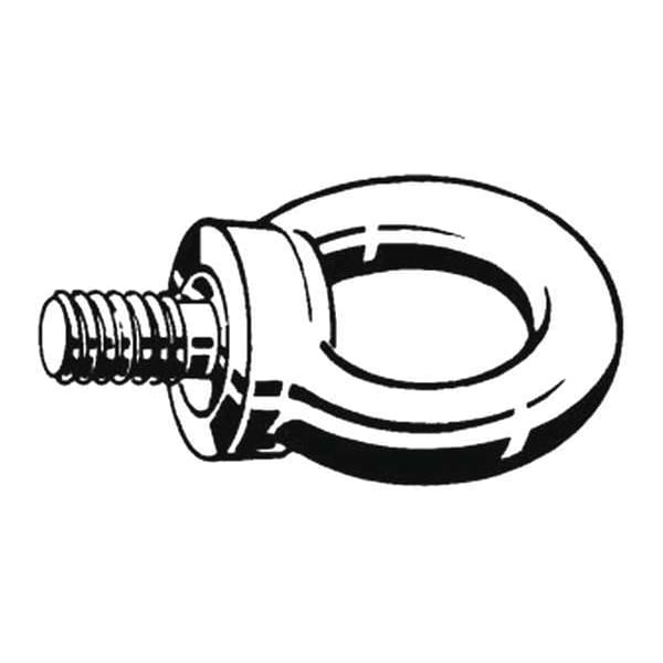 Machinery Eye Bolt With Shoulder, M27-3.00, 45 mm Shank, 50 mm ID, Steel, Plain, 5 PK