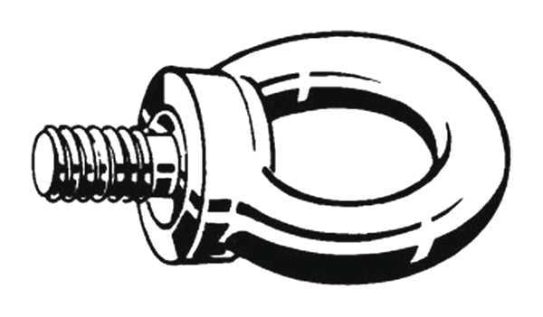 Machinery Eye Bolt With Shoulder, M8, 13 mm Shank, 20 mm ID, Steel, Plain, 25 PK