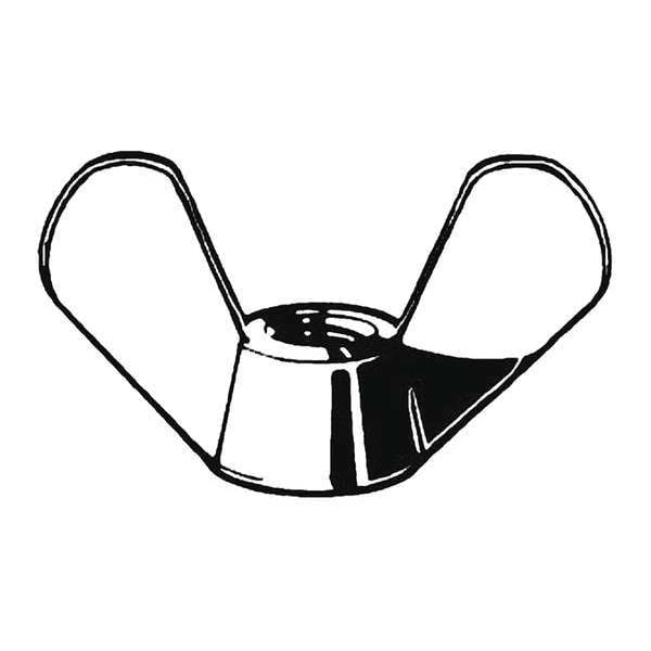 Wing Nut, M6-1.00, Steel, Zinc Plated, 17 mm Ht, 33 mm Max Wing Span, 100 PK